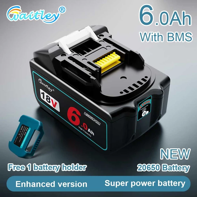 Waitley 18V 6Ah Rechargeable Li-ion Battery For Bosch 18V Power tool Backup  6000mah Portable Replacement BAT609 Indicator light