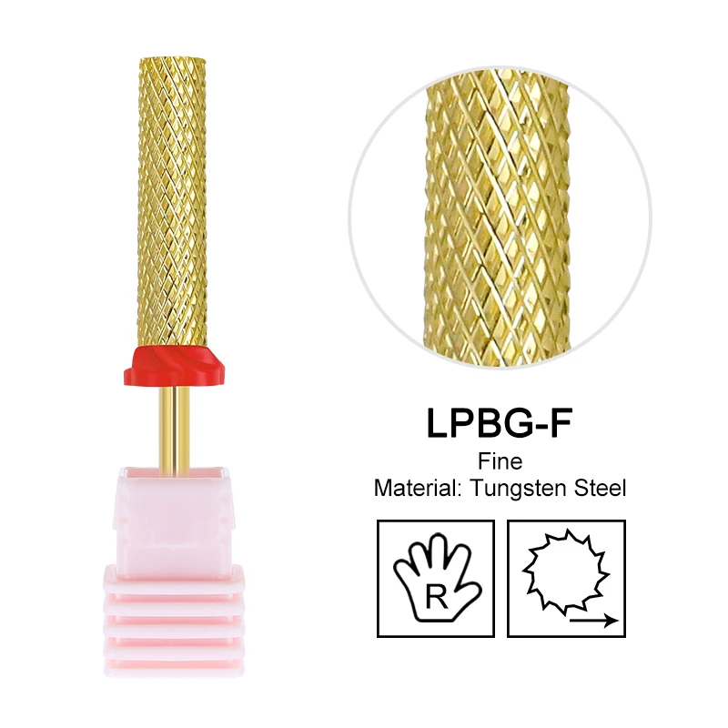 Golden Tungsten Carbide Nail Drill Bit for Manicure and Pedicure Accessories