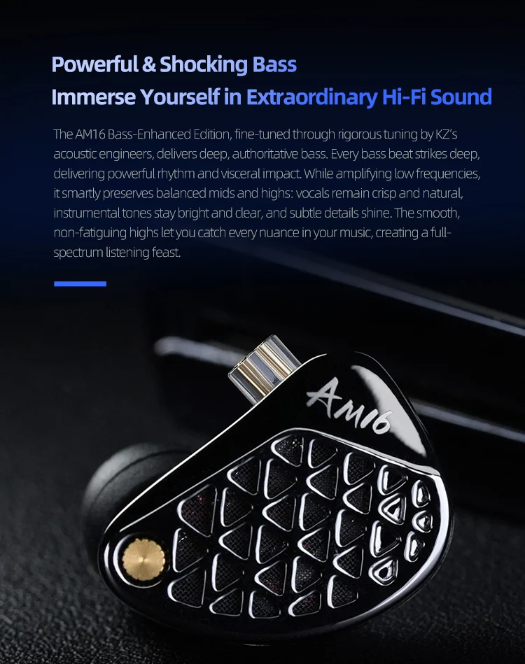 16BA Balanced Armature In-Ear Earphone Tuning HiFi Bass Enhanced Headphones 2PIN Replaceable Cable_voghion.com