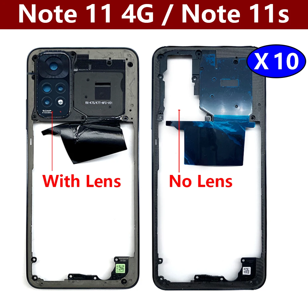 

10 шт./лот, оригинальный новый корпус для Xiaomi Redmi Note 11 Global 4G / Note 11s, средняя рамка, средняя пластина