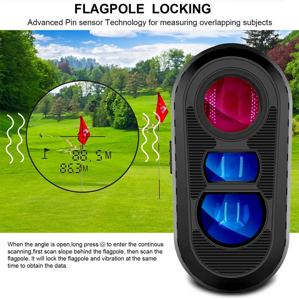 

Outdoor 1100 Yards Golf Rangefinder Flagpole Lock Vibration Full Function With Angle Switch (with Magnetic Strap)