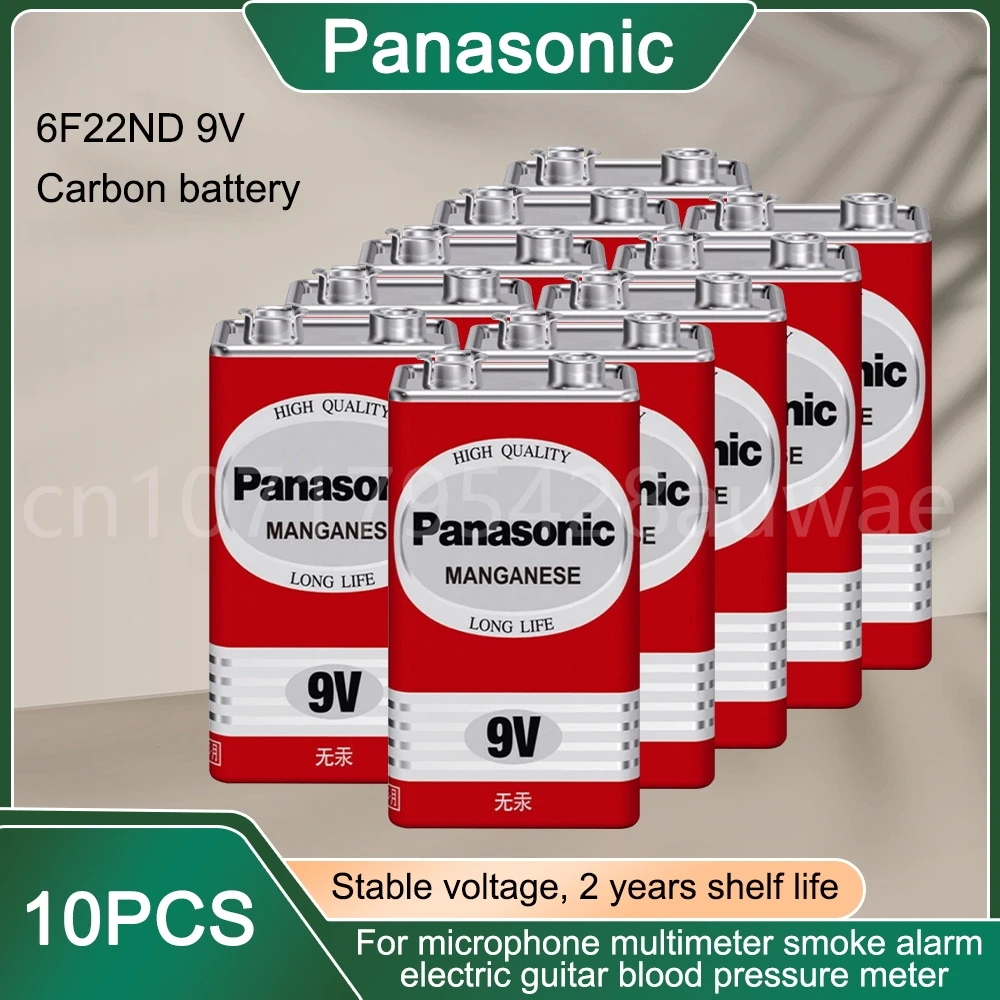 

10 шт., 100% оригинальный блок сверхмощных батарей Panasonic Greencell PP3 6F22 6LR61 MN1604 9V