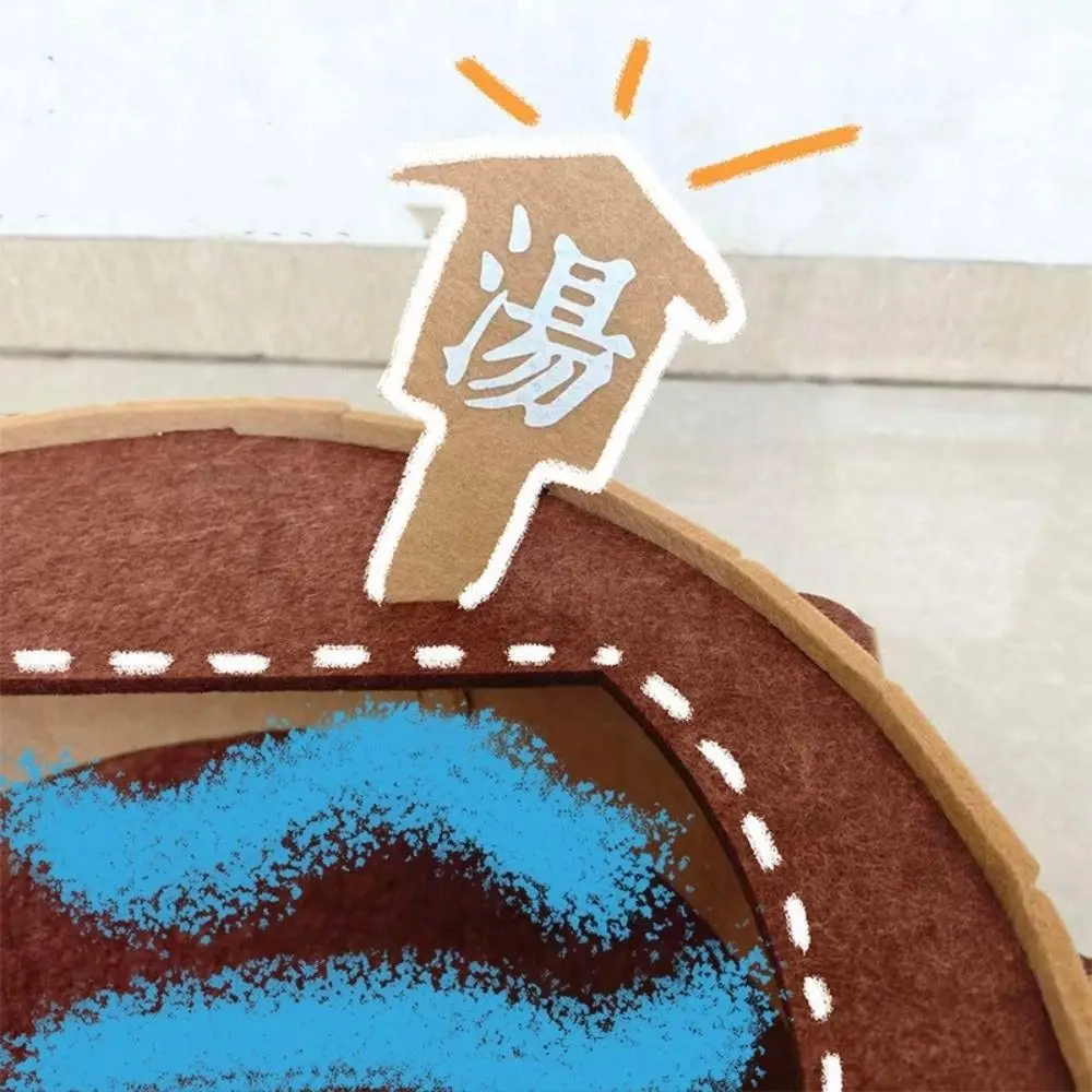 Funny Semi-Enclosed Bathtub Cat House Wear-resistant Comfortable Cat Bed Cave Barrel Shape Detachable Felt Cat Bed Sleeping