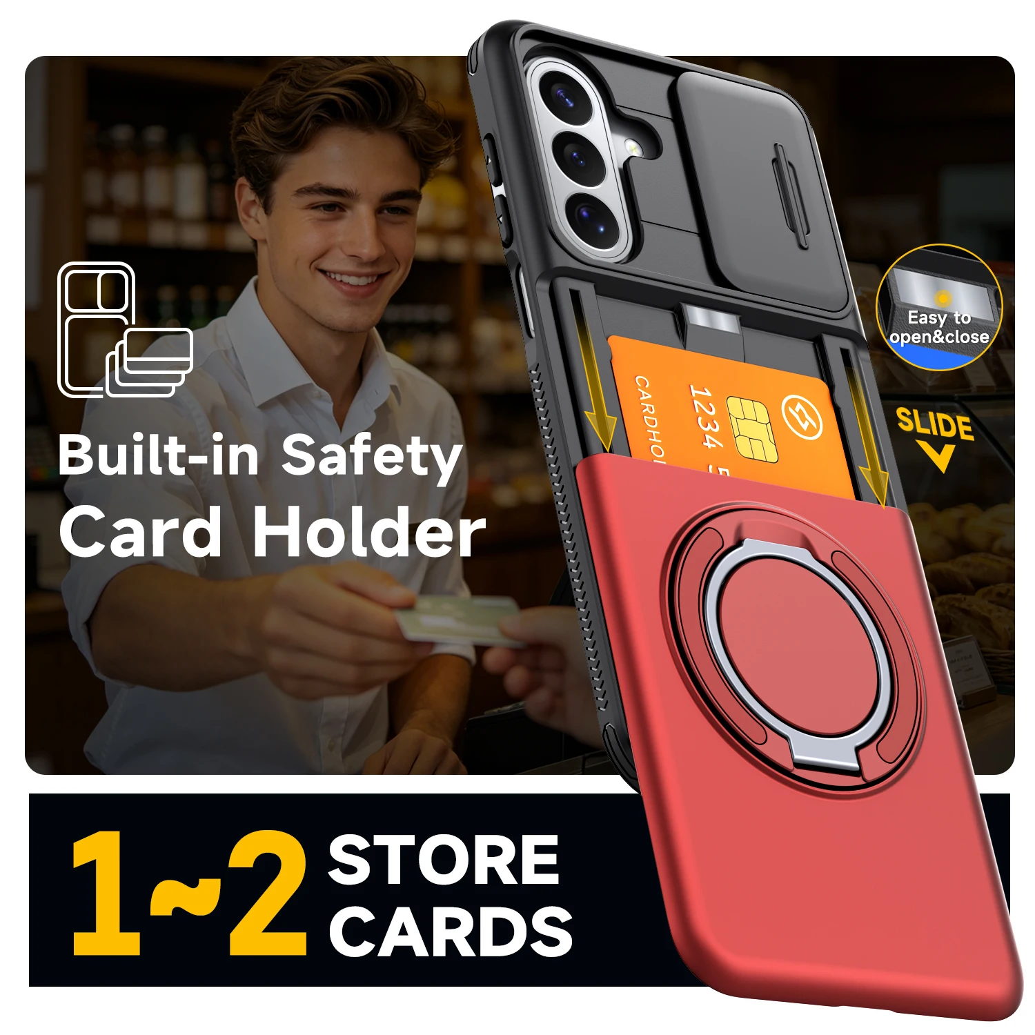 Kickstand Phone Case with Hidden Card Slot