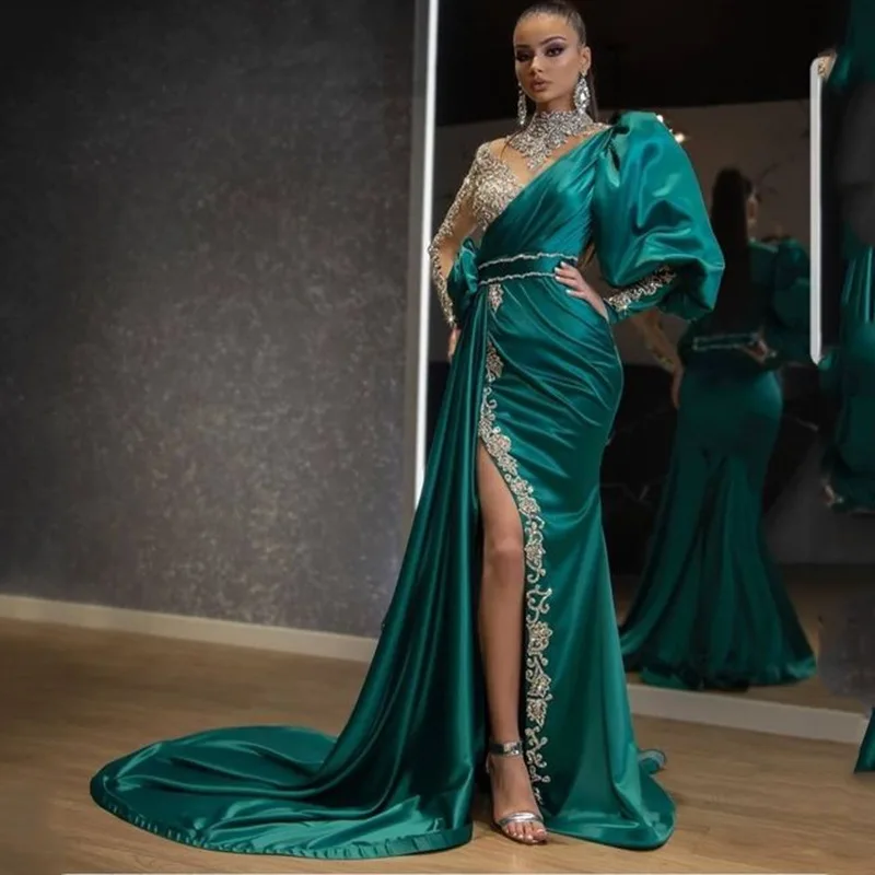 Banquet Fishtail Sprinkled Gold Dress Hosting Stage Performance Modeling Small Trailing Thin Elegant Evening Dress 2024 Models