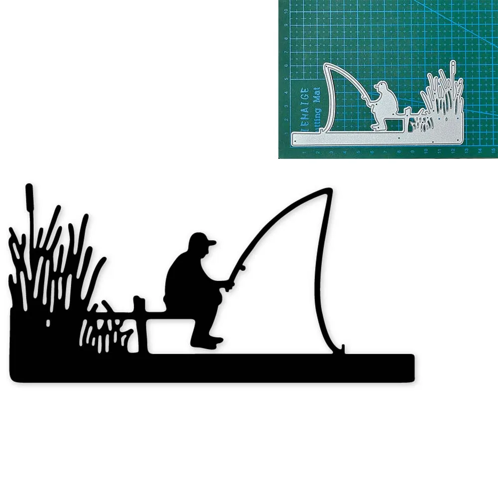 

metal cutting dies cut die mold Man Fishing decoration Scrapbook paper craft knife mould blade punch Embossing stencils dies