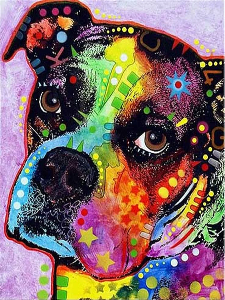 Meian Aquarell Hund Tier DIY Malerei Kreuzstich Stickerei Kits Baumwollfaden Handarbeiten Ross Home Decor Geschenk – Detail 14