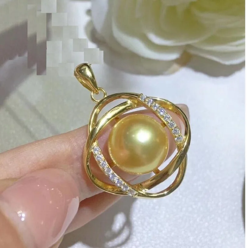 

Hot selling AAAA 8-9mm South China Sea genuine gold pearl pendant