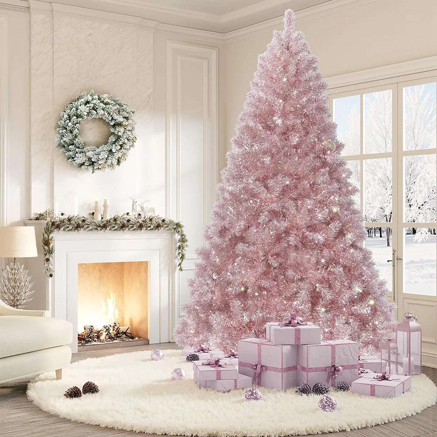 4.5Ft/6Ft/7.5Ft Christmas Tree Artificial Xmas Tree With Sturdy Metal Stand Realistic Branch Tips Xmas Holiday Decoration