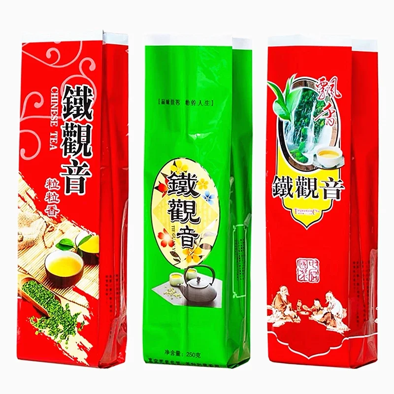 

250g China TieGuanYin Oolong Tea Set Vacuum Plastic Bags Anxi Tie Guan Yin Green Tea Recyclable Compression Packing Bag