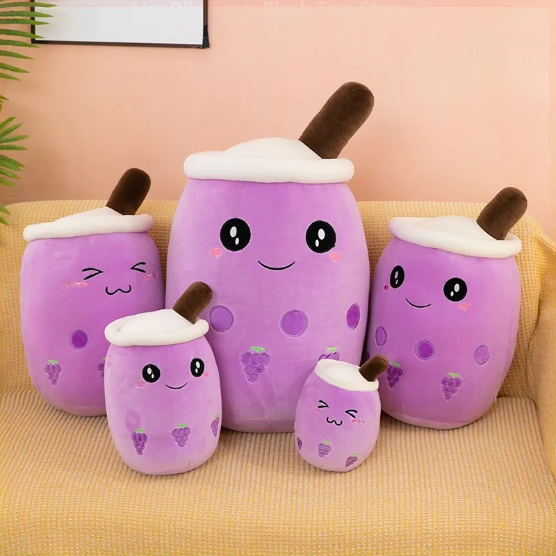 Hot Sell Cartoon Bubble Tea Cup Plush Toy Stuffed Good Milk Tea Doll Squinting Round Eyes Expression Sofa Cushion Home Decoratio