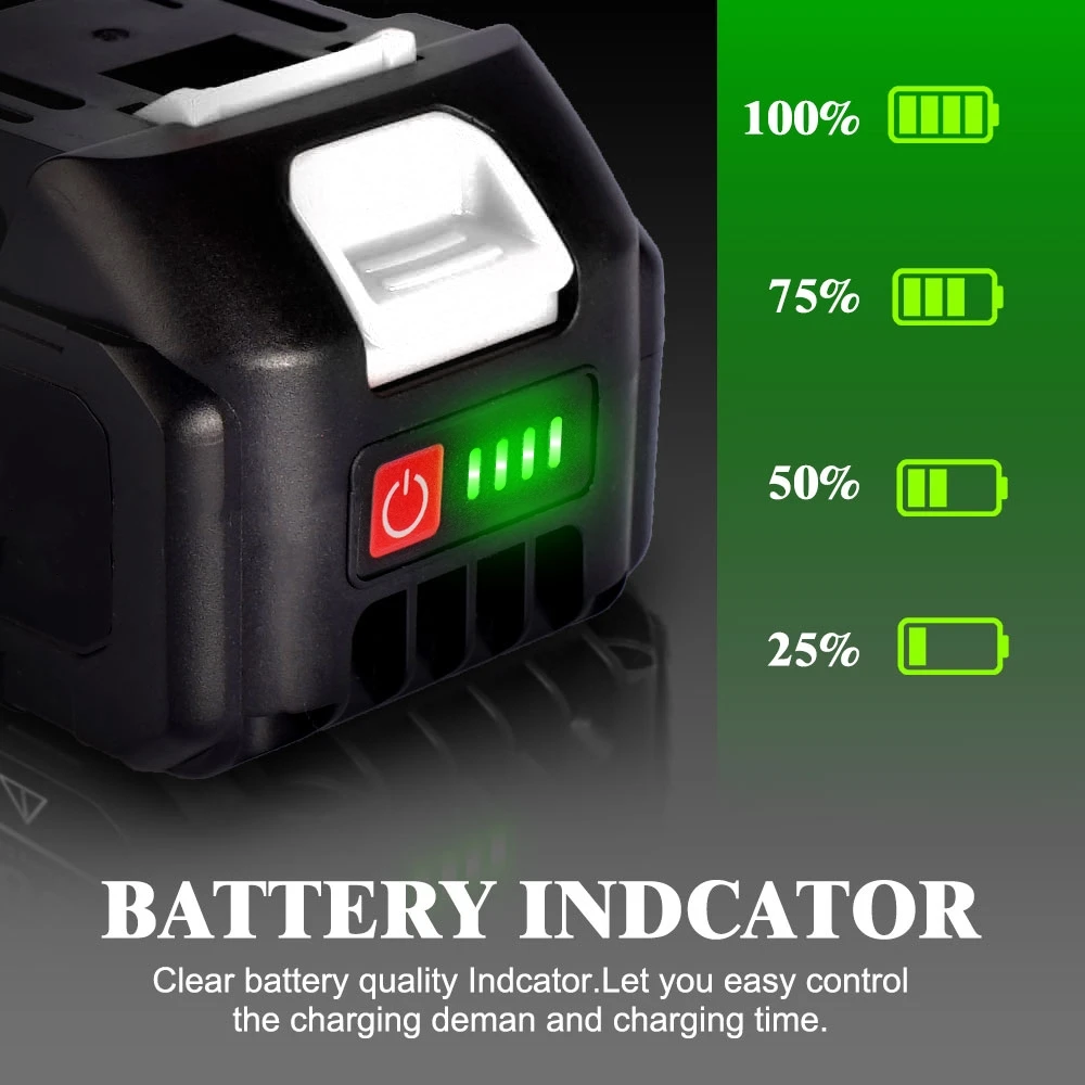 18V Rechargeable Lithium Ion Battery 22500mAh 15000mAh Lithium Battery With Battery indicator For Makita Power Tools Battery 2