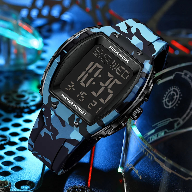 LIGE New Fashion Men's Watches Multifunctional Military Sports Quartz Watches For Men LED Luminous Waterproof Digital Watch Man 2