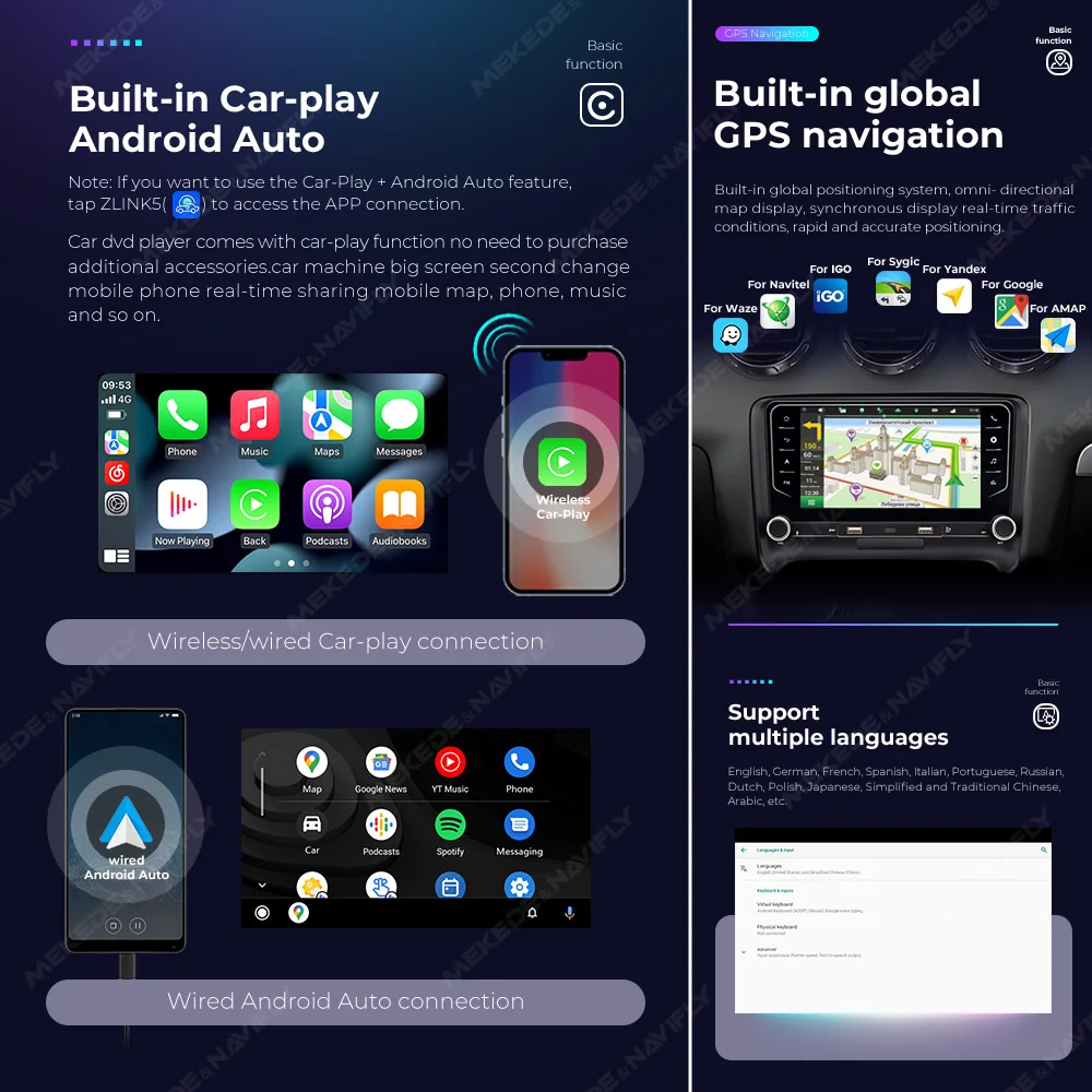 For Audi TT MK2 8J 2006-2014 7inch Android all in one Car Radio Multimedia Player GPS Navigation Wireless Carplay Android Auto