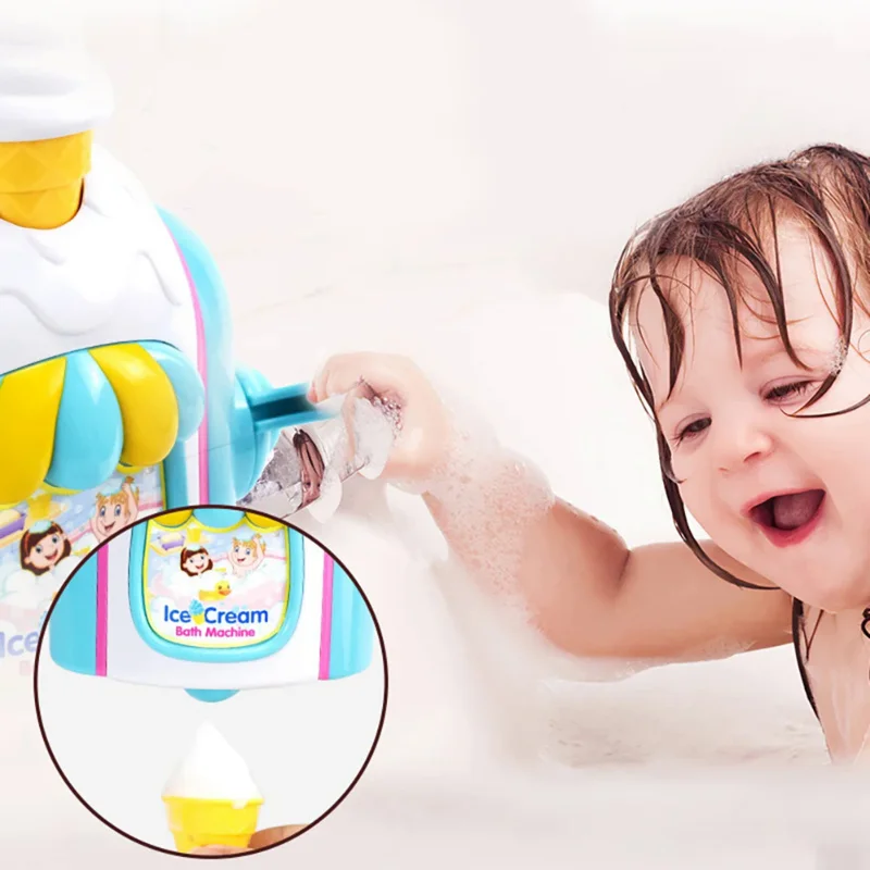Bubble Ice Cream Hot Selling Children Bathroom Water Playing Toys Fun Press Shower Bubbles Machine Bath Blower toy for kids gift 6