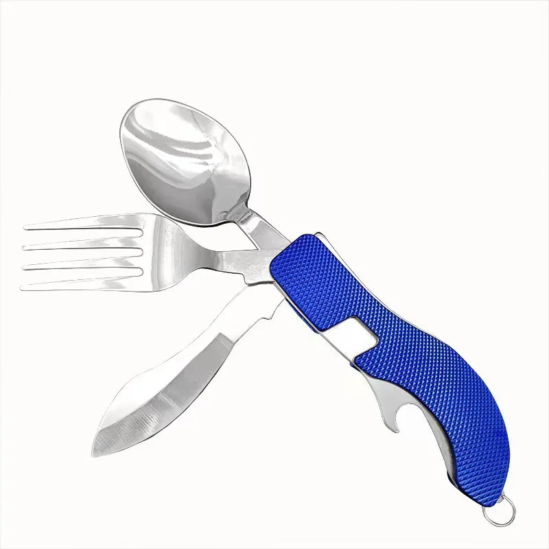 Description Picture 5 of itemBest selling outdoor portable folding multifunctional tableware stainless steel spoon fork camping kitchen outdoor Best