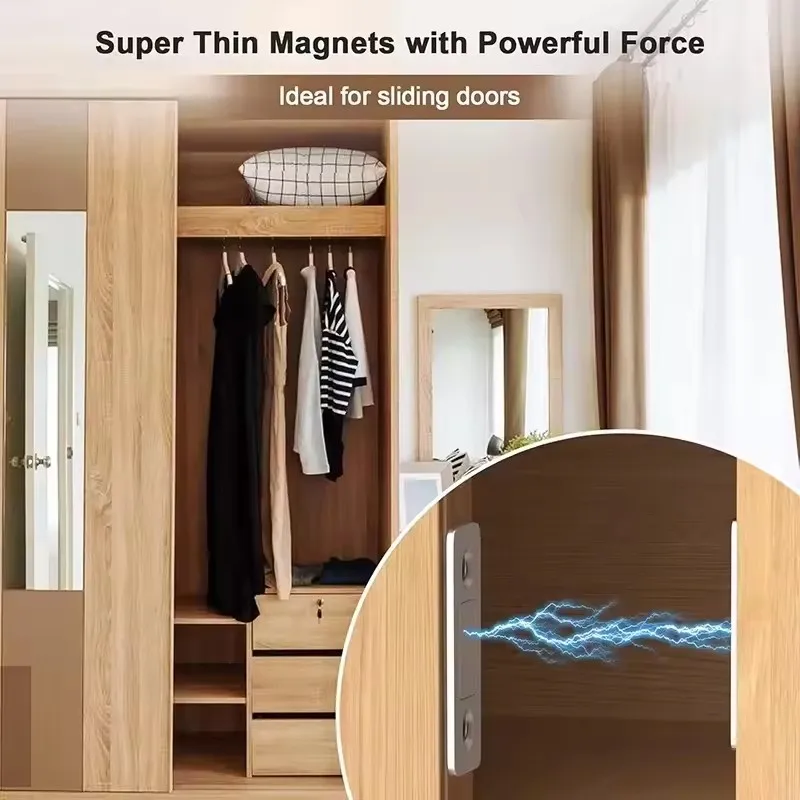 Invisible Magnetic Door Latch with Strong Adhesion and Seamless Release