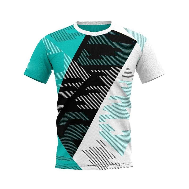Men’s Clothing Gym Sportswear Short Sleeve Fashion 3D Print Running Fitness Training Sports T-Shirt Men’s Quick-Drying G