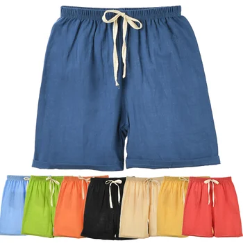 2-10Y Summer Boys Girls Shorts Children Candy Color Short Pants Kids Young Cotton & Linen Breathable Sports Beach Loose Shorts