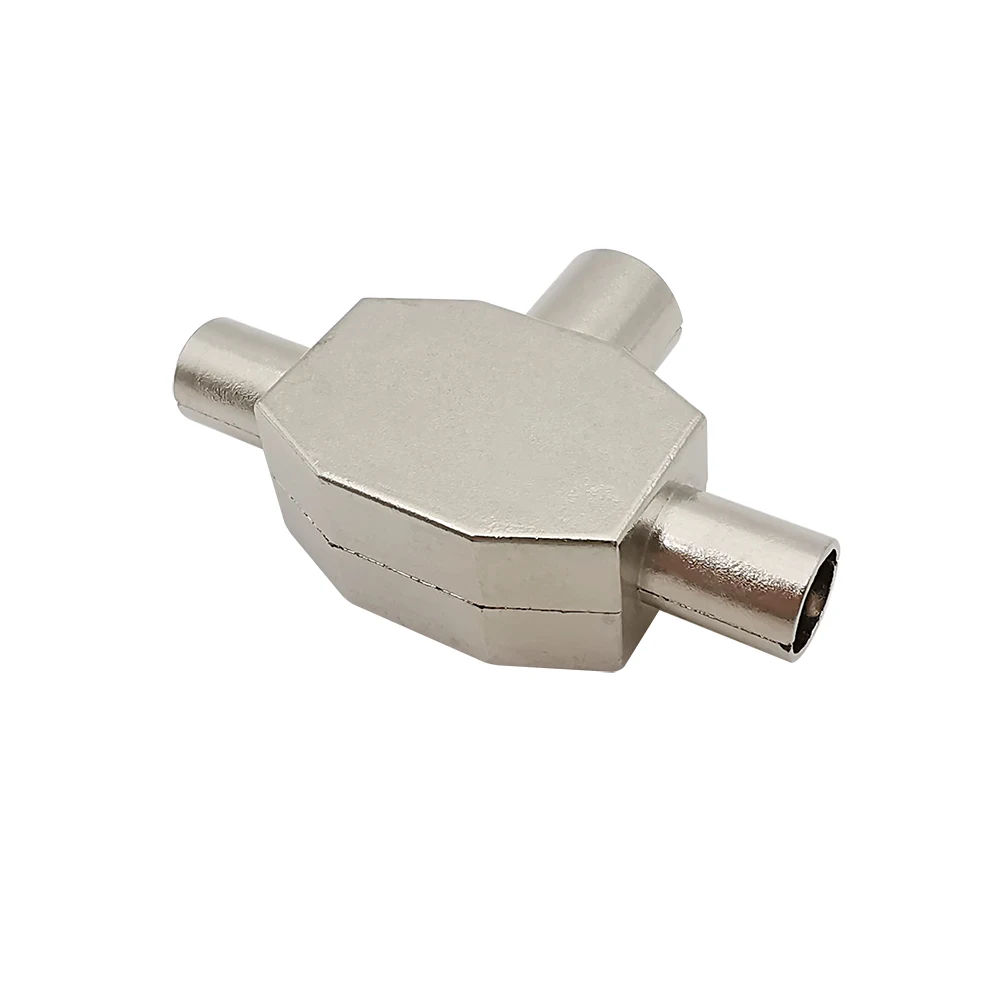 One-to-Two TV Antenna Splitter Adapter 2 Way TV Male to Female Antenna Coaxial Signal Distributor Conversion Interface Connector