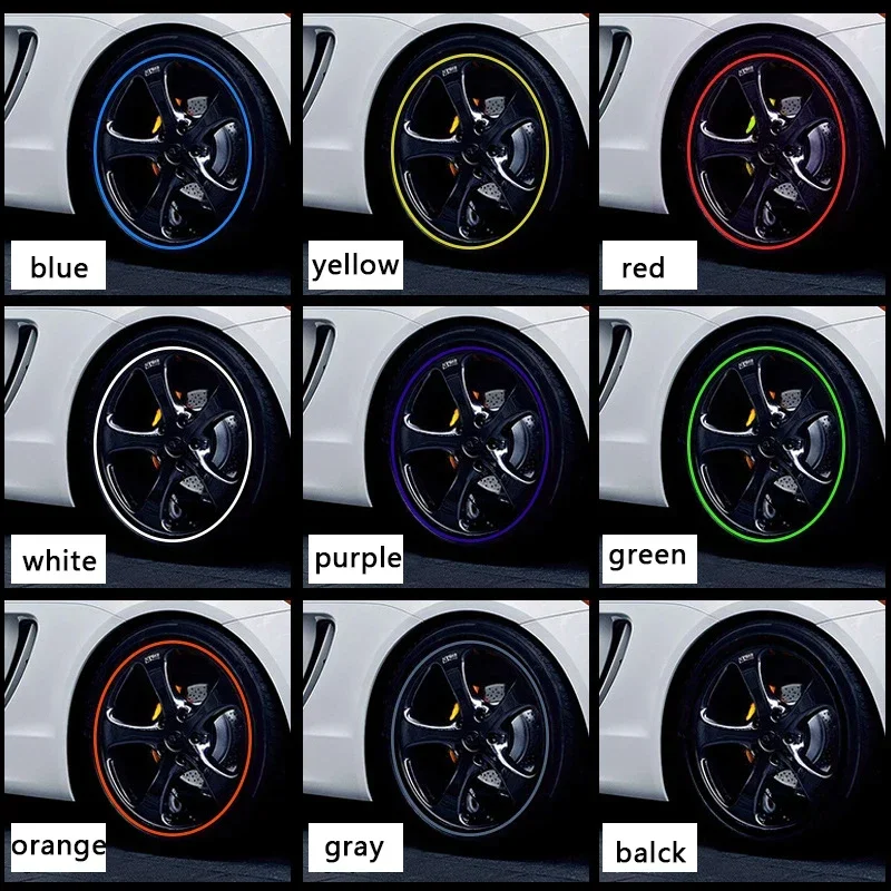 Car Wheel Decorative Strip 8M Universal Car Rim Protect Strip Wheel Edge Protector Covers Accessories