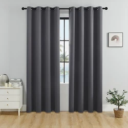 Solid Color Blackout Curtain - Room Darkening & Light Reducing Decor - W106cmxH160cm 1PC (Grey)