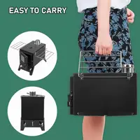 Wood Burning Stove,Folding Portable Wood Stove,Tent Stove for Heating,Outdoor camping stainless steel desktop stove include Pipe 5