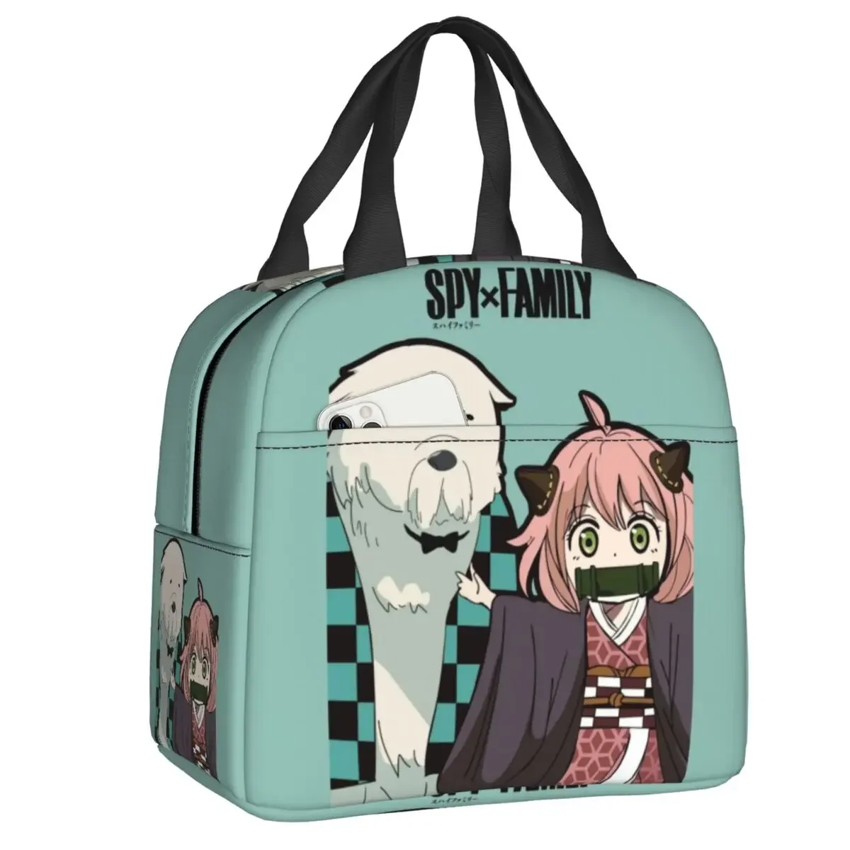 

Spy X Family Anya Bond Cartoon Anime Resuable Lunch Boxes Multifunction Cooler Thermal Food Insulated Lunch Bag School Children