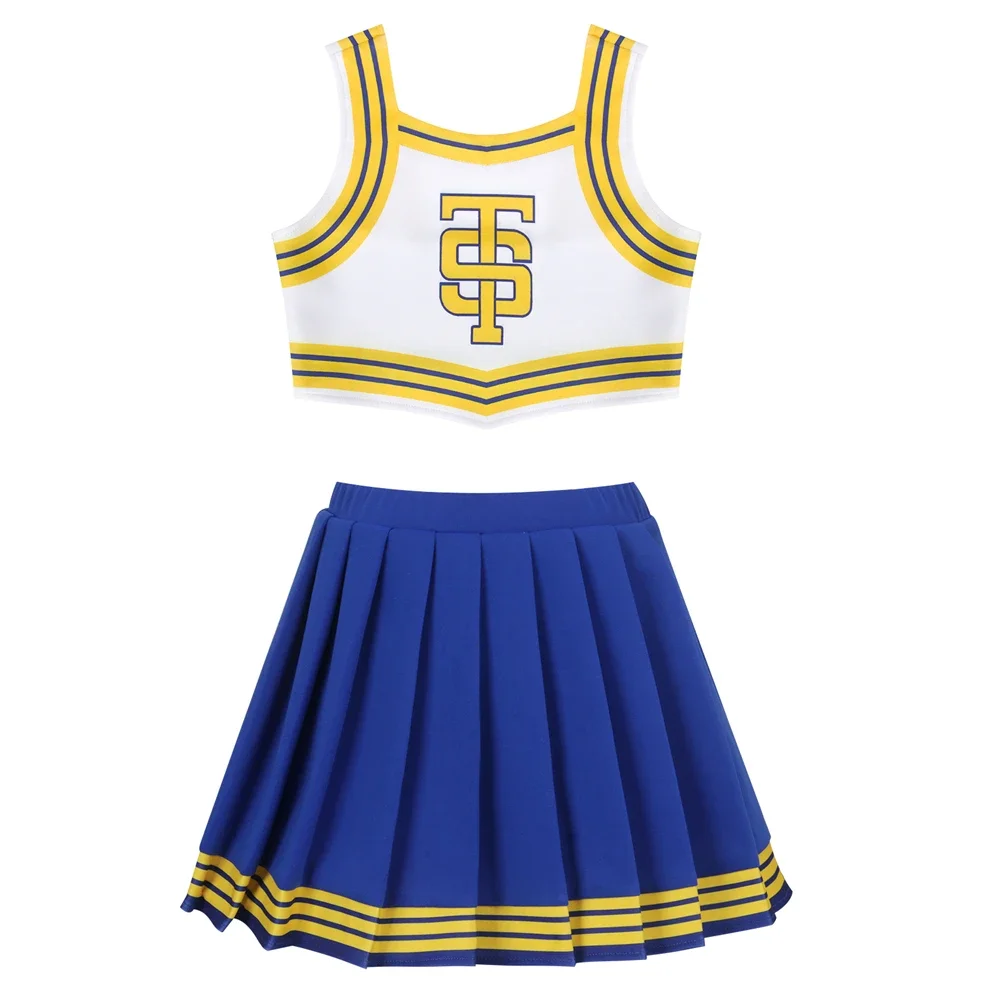 Kid Girl Cheerleader Uniform for TS Shake It Off Blue White Cheerleading Outfits Fan Concert Party Costume cheerleading costume