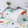 150*200cm Children Adults 6 Layer Cotton Gauze Muslin Travel Blanket Airplane Home Soft Summer Nap Throw Blanket for Sofa or Bed 1