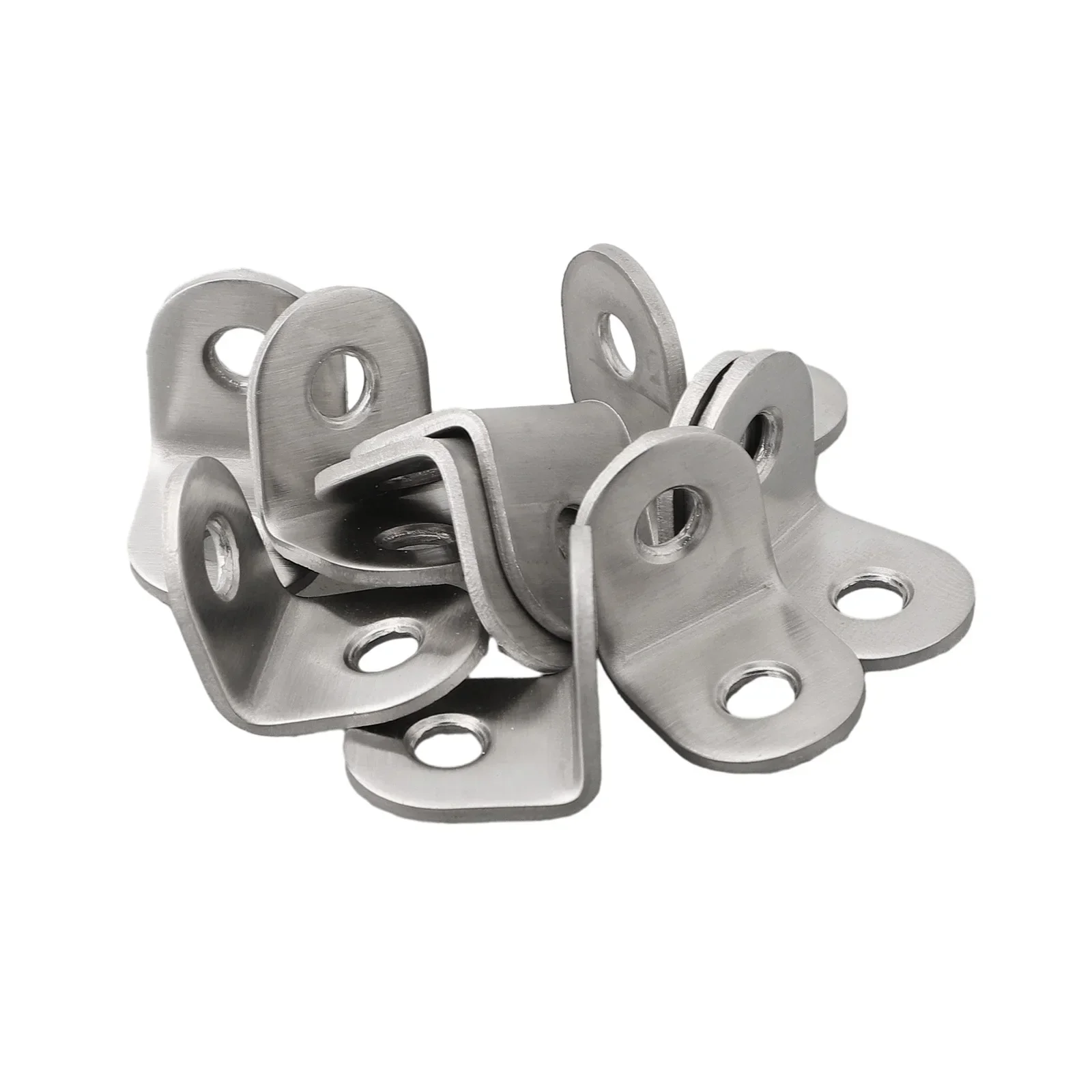 New Set Corner Brackets Right Angle Rust-resistant Joint Repair Shelf Silver Stainless Steel 10pcs 90 Degree Brace