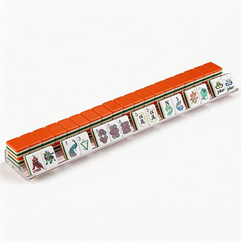 Customized 4-Layer American Mahjong Cards 160 Acrylic Tiles Mahjong Set with Print Vintage Pattern for Family Party Game Sf681593a2f504dd8ab620c56997babbfj