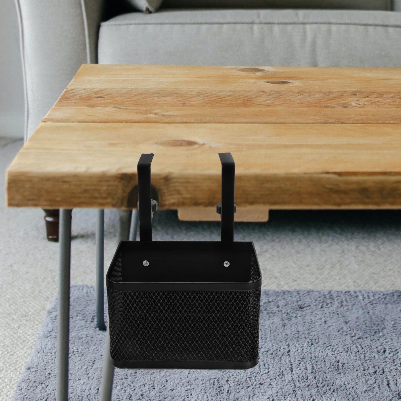 Clamp On Desk Organizer Basket Under Desk Storage Solution for Office Classroom Home No Drilling Required Cable Organizer Basket