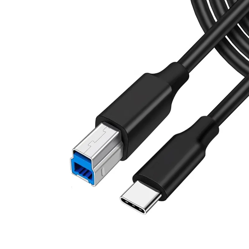 High-Speed USB 3.0 Type-C to B Data Cable for Laptops, Docking Stations, and Peripherals
