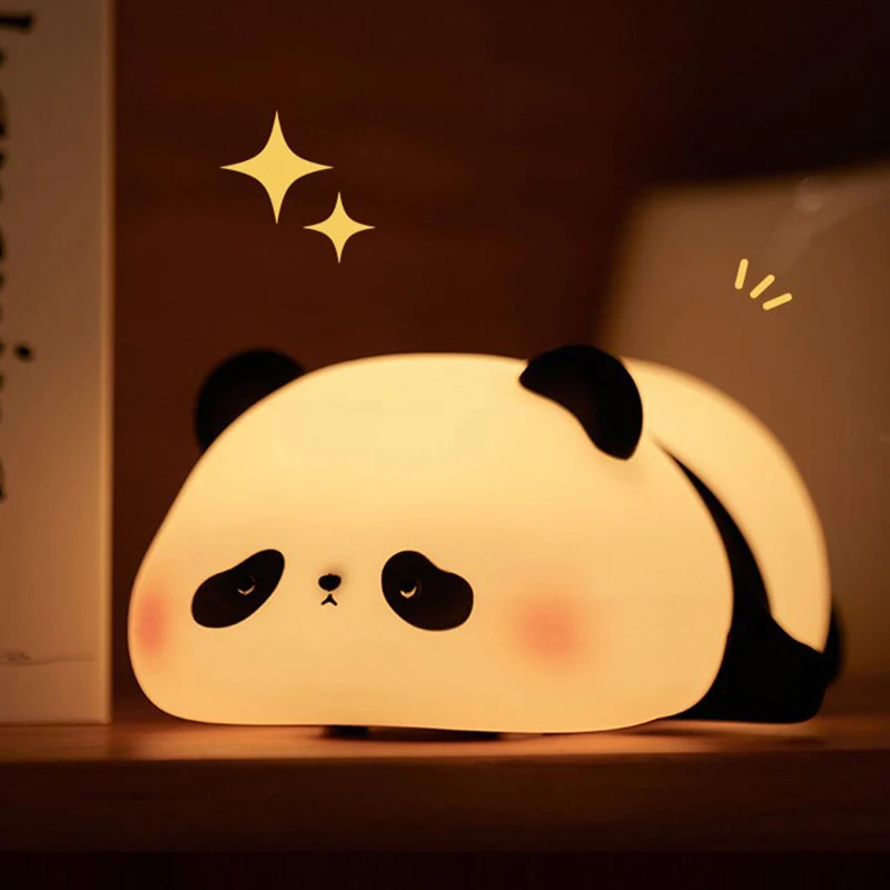 

Christmas Gift Baby Cute Panda Soft Silicone Night Light Timer Color Changing Night Lamp Children Bedroom Decoration Mum Nursing