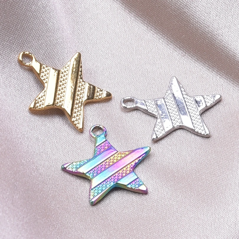

6pcs/lot Pentacle Stainless Steel Pendant Charm for Jewelry Making Trendy DIY Earrings for Women Dangle Bulk Items Wholesale