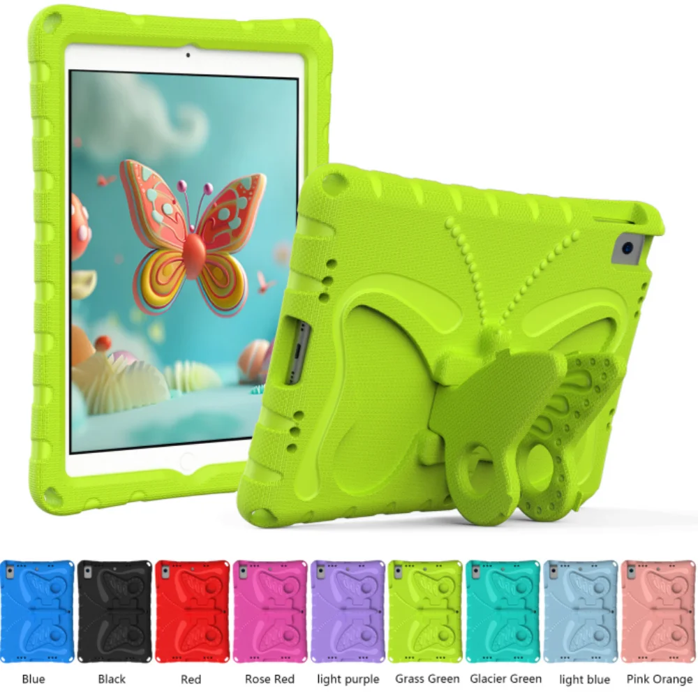 EVA Kids Butterfly 3D Stand Shockproof iPad Case with Cartoon Design