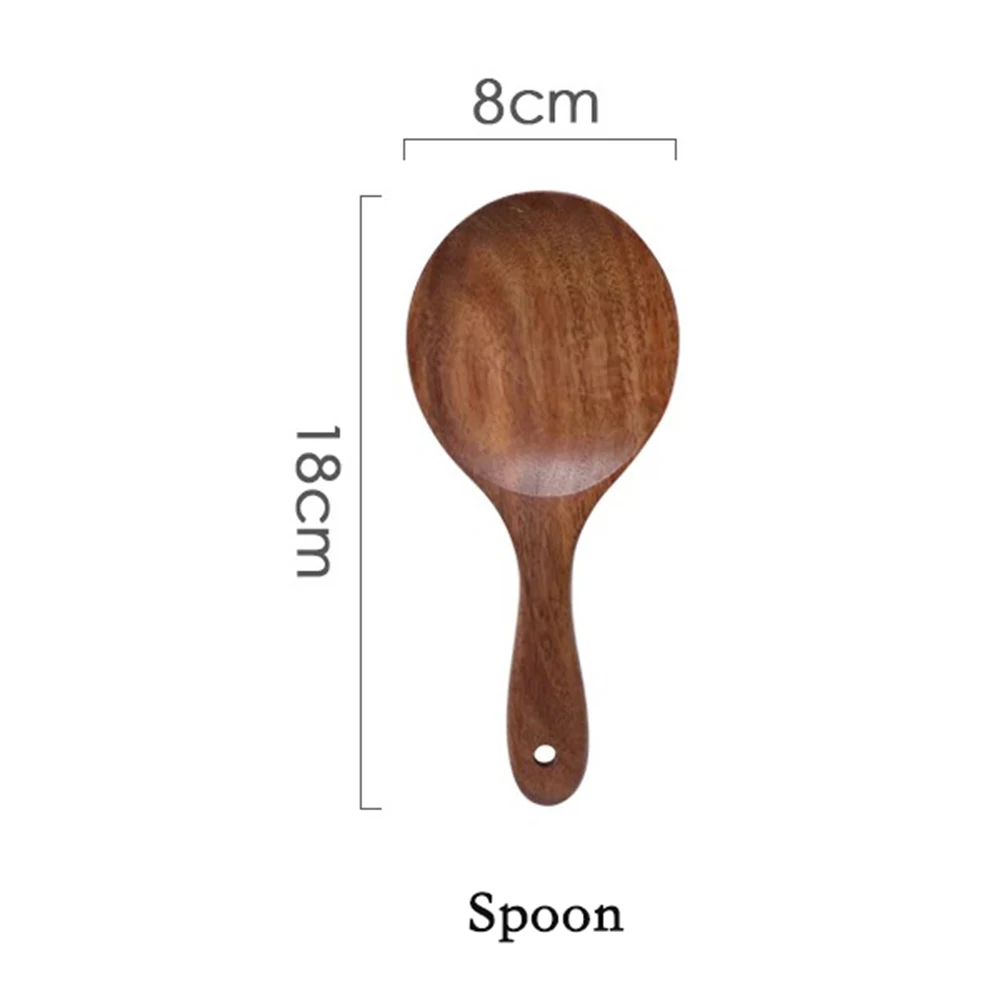 Elegant Wooden Cooking Utensil Collection: Spatula, Soup Ladle, and Rice Scoop Set
