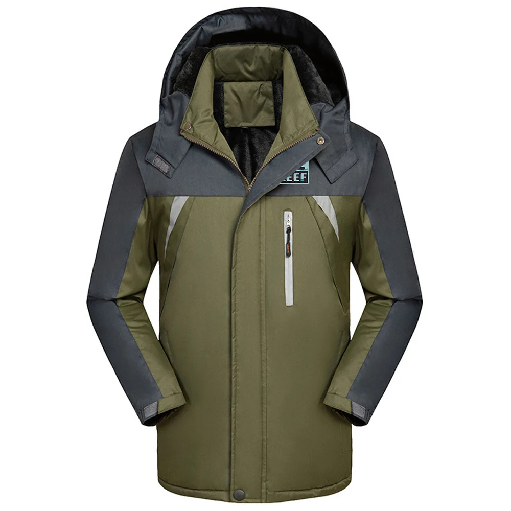 Reef 2023 New Men Autumn and Winter Jacket Thicken Windbreaker Coats Waterproof Warm Outdoor Cold-Proof Mountaineering Clothing