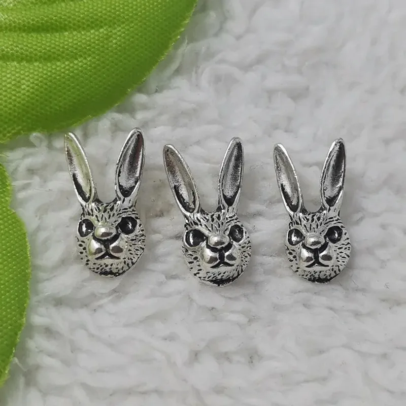 150 Stück antiksilberfarbene Kaninchen-Anhänger, 23 x 17 mm, für Armbänder, Schmuckherstellung, DIY