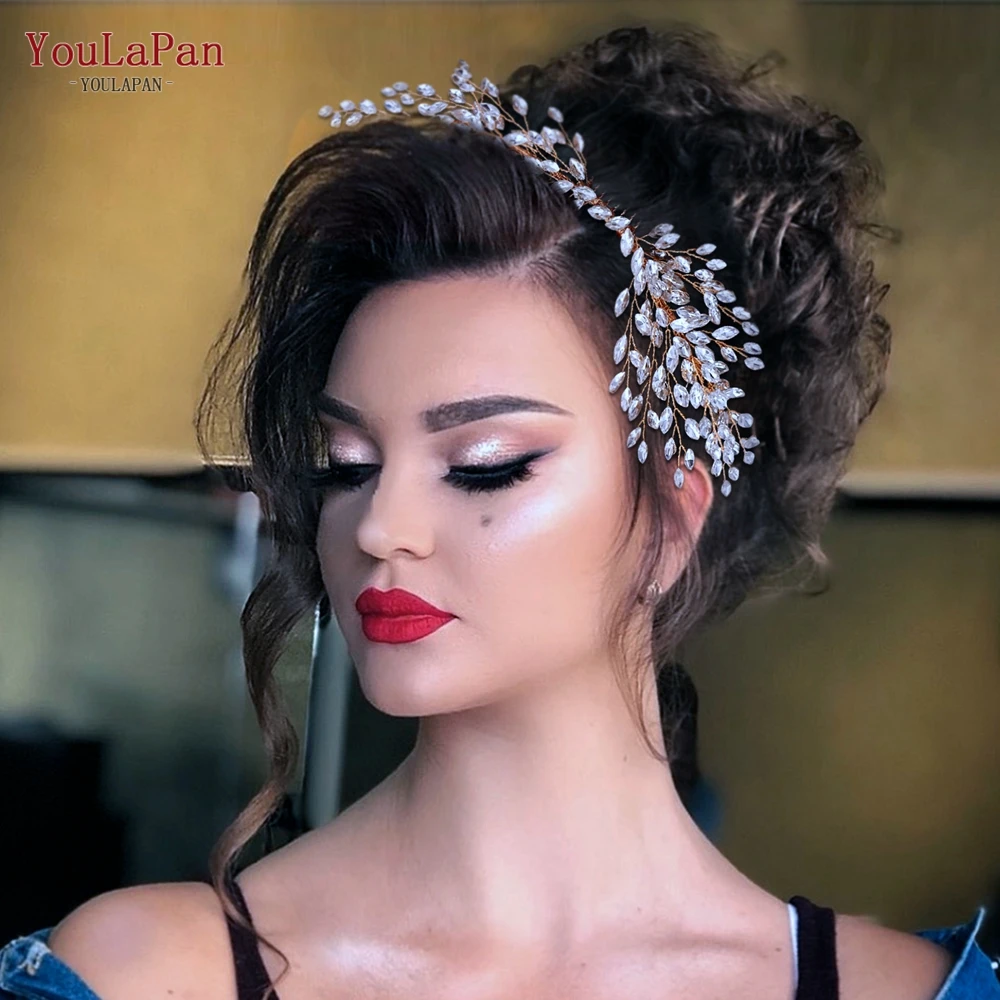 YouLaPan Rhinestone Bridal Hair Accessories Wedding Comb Silver Golden Bride Headpieces Women Hair Pins Party Jewelry HP276