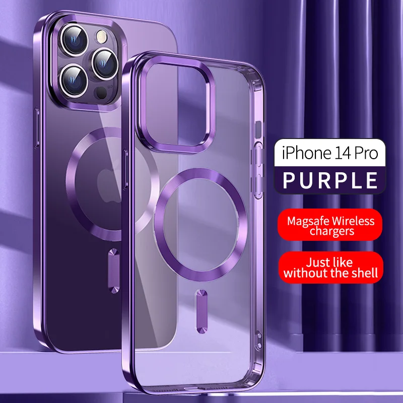 Placcatura Di Lusso Trasparente Per Custodia Di Ricarica Wireless Magsafe Per Iphone 14 13 11 12 Pro Max Iphone14Pro Cover In Tpu Antiurto