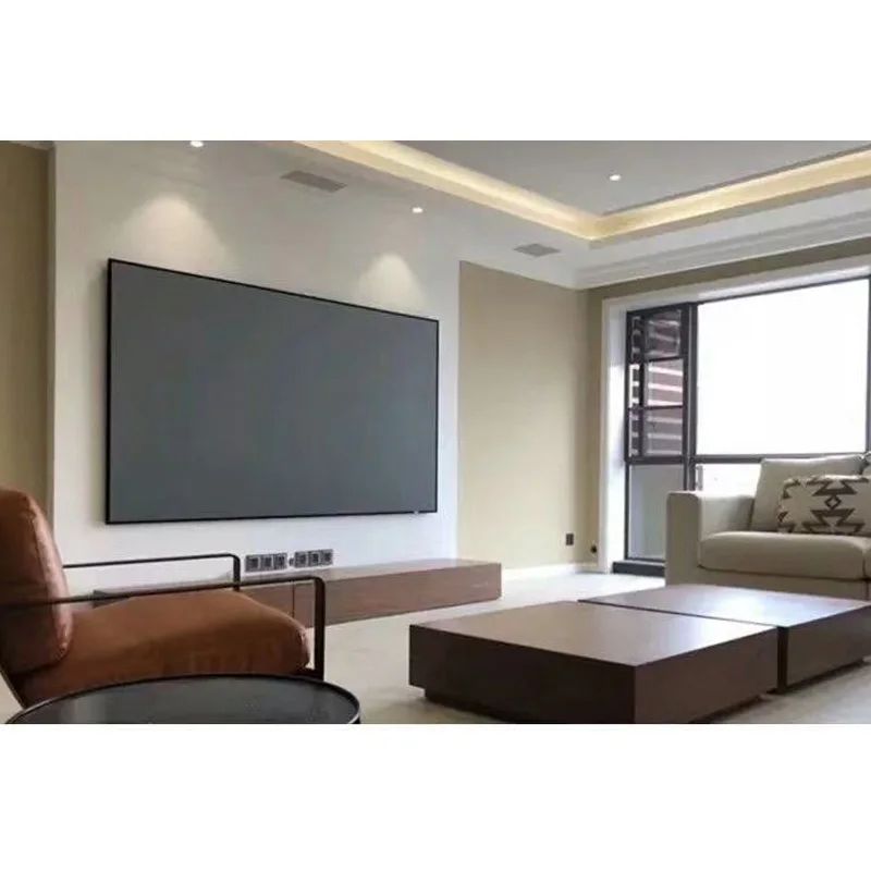 

120inch luxury thin fixed frame PET crystal for the UST short throw projector