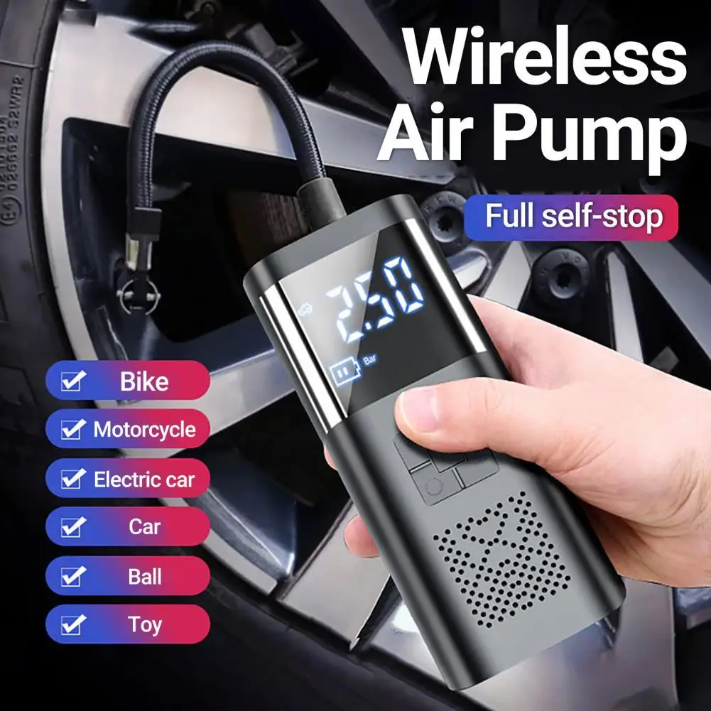 6000mAElectricCarAirPumpPortableDigitalDisplayWirelessInflator