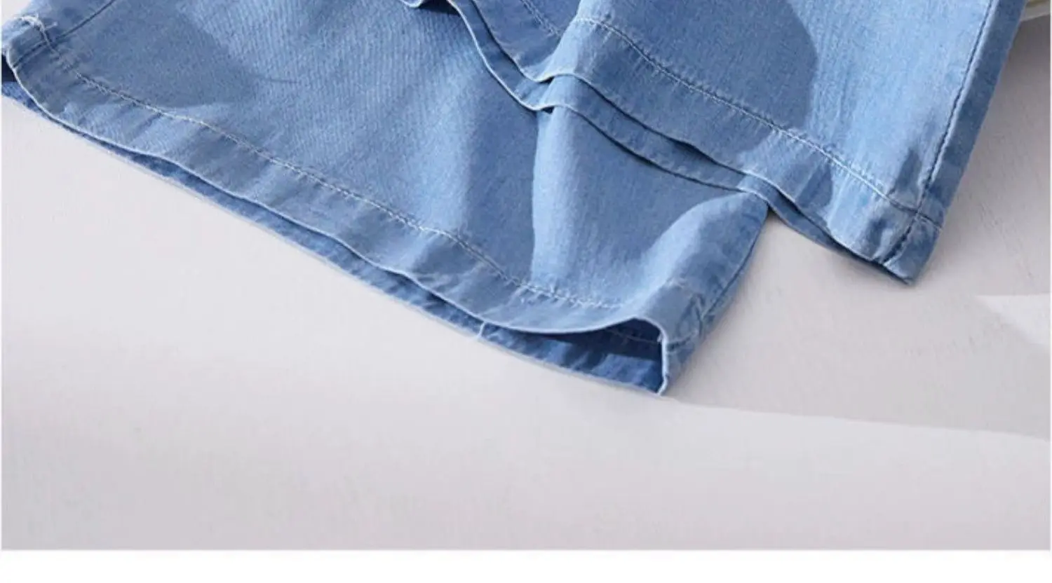 Spring Summer Ice Silk Wide Leg Jeans Loose Casual Pants Thin Lightweight Women's plus Size Elastic Waist Drapey Loose Fit