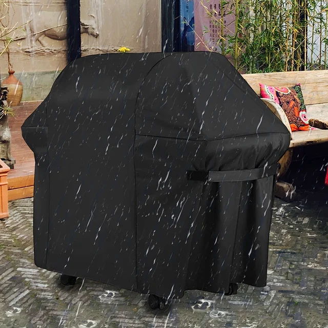 420D Oxford Cloth Bbq Cover Outdoor Swet Vízálló Weber Heavy Schen Grill Gas Szaszén Elektromos Burkolat - Image 5