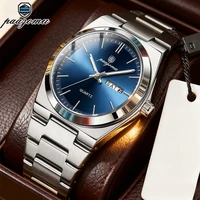 PAAZOMU Fashion Men's Quartz Watch Stainless Steel Waterproof Luminous Man Watch Chronograph Date Multifunction Watches For Men