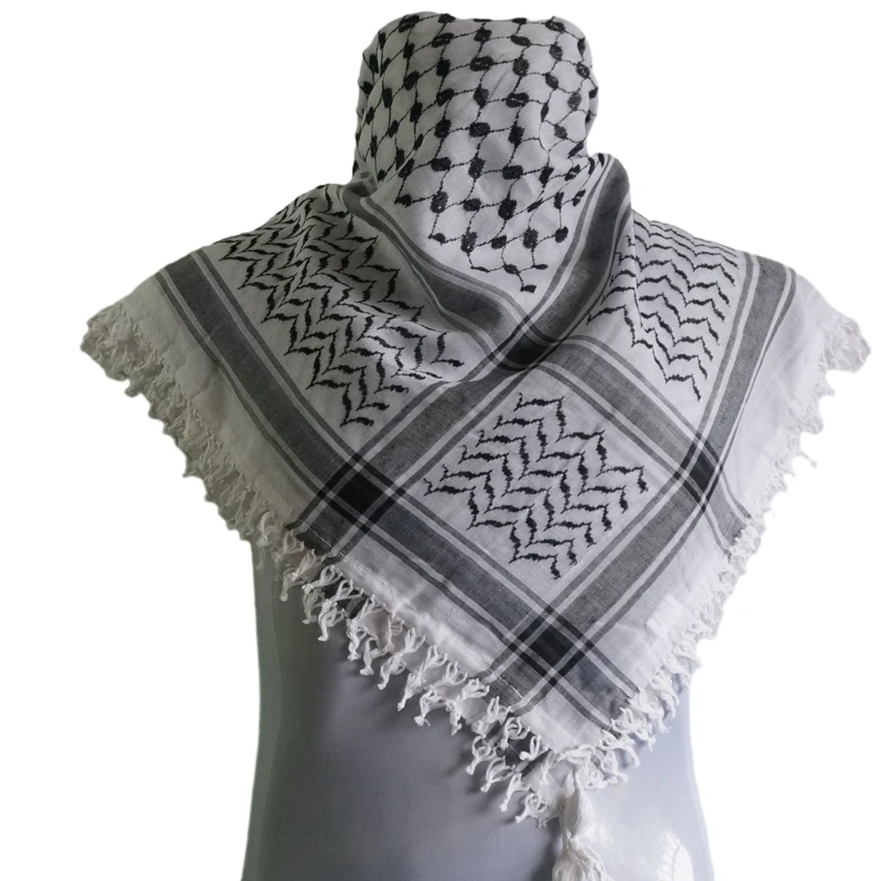 

Trendy Adult Shemagh Scarf with Jacquard Pattern Tactically Arab Keffiyeh Scarf