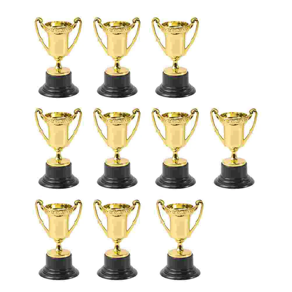 

10 Pcs Children's Trophy Kid Mini Toys for Kids Competition Soccer Medals Small Reward with Base Prize