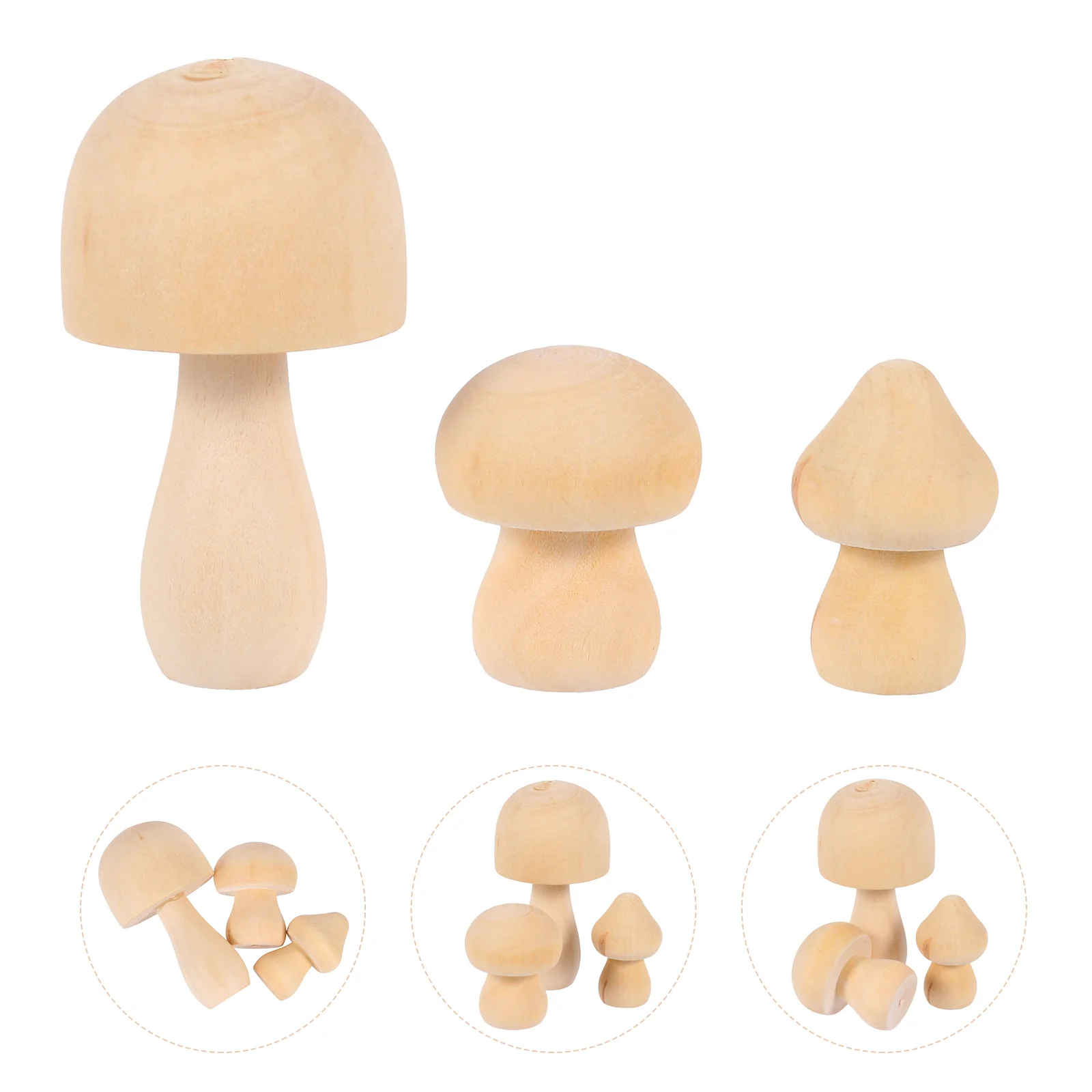 

Dolls Wooden Mushroom Wood Dolldiy Peg Unfinished S Graffiti Painting Crafts Unprinted Family Body Model Figures Natural